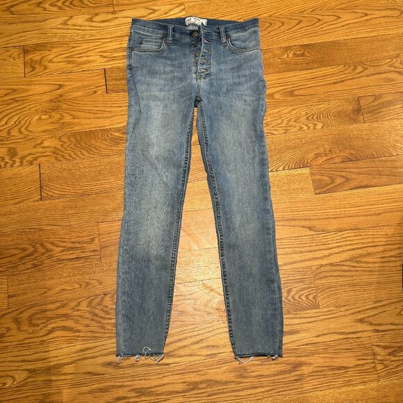 Free People Button Fly Skinny Jeans - Picture 1 of 3